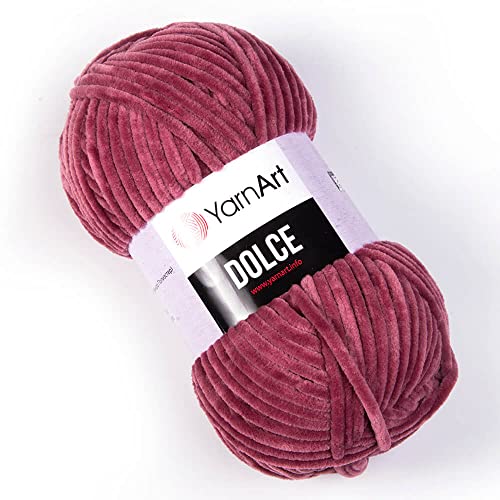Yarn Art Dolce Yarn 100% MicroPolyester Velvet Blanket Amigurumi Super Bulky :6 Baby Chenille Yarn (1 Skein) (751) - color: 751