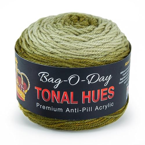 Mary Maxim Bag-O-Day Tonal Hues Ombre Yarn for Crocheting and Knitting, Medium Worsted Weight Anti-Pilling Acrylic Yarn Cake - 280 Yards, 5.3 OZ, Not for The Money But for The Music - color: Not For The Money But For The Music
