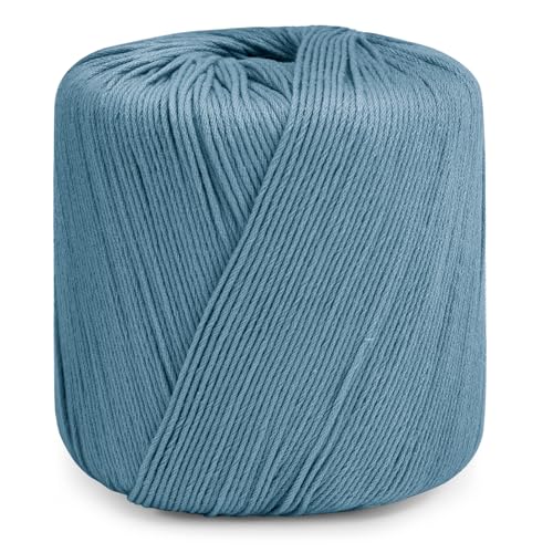 CAMAL Knitting Yarn, Amigurumi Cotton Yarn 1mm x 145 Yards, 8-Ply Cotton Yarns for Knitting, Crocheting Christmas Ornaments, Amigurumi, Doily, Shawlplacemats, Dresses, Hats (Grey Green) - color: Grey Green