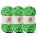 3 Pack Chunky Chenille Yarn for Crocheting, Baby Yarn for Crocheting Soft Blanket, 262.4 yds /10.5 oz Crochet Yarn, Bulky 5 Amigurumi Yarns, Fluffy Velvet Yarns for Knitting Crafts (3 Christmas Green) - color: 3 Christmas Green