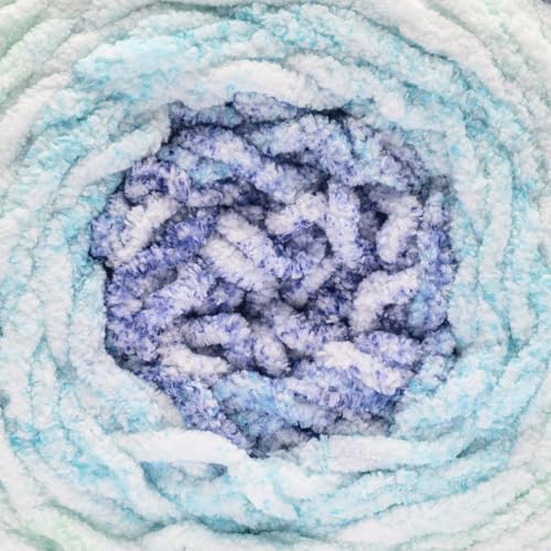 Bernat Blanket Ethereal Stripes Soft Yarn for Crocheting, Lagoon 2-Pack | #6 Super Bulky Yarn, 100% Polyester, Self-Striping Blanket Yarn for Crochet, Knitting & Crafts, 220yds, 300g/10.5oz per skein - color: Lagoon