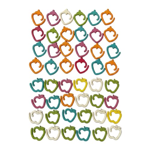 Blingcute 48 Pcs Metal Fruit Stitch Markers for Knitting and Crochet | 48 smooth metal markers in two fruit designs and assorted colors for tracking stitches, rows, rounds and pattern repeats. - color: Colorful-Apple and Strawberry
