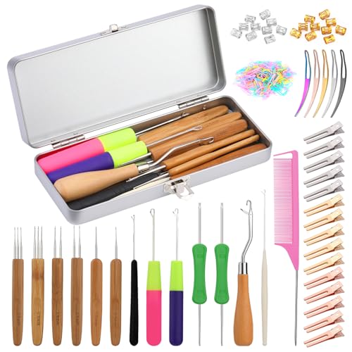 kgxulr Dreadlock Crochet Hooks, 250PCS Crochet Needles for Hair, Latch Hook | Crochet Needle for Locs, Small Crochet Hooks for Hair, Loc Crochet Needle for Hair Braiding, MultipleSizes Hair Locking Tool - size: 250 PCS