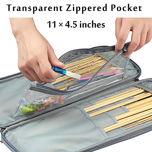 Professional Knitting Tools Pack, Included 36 Pcs Knitting Needles and Accessories and Portable Case, Durable and Beautiful Knitting DIY Kit for Any Project - color: White