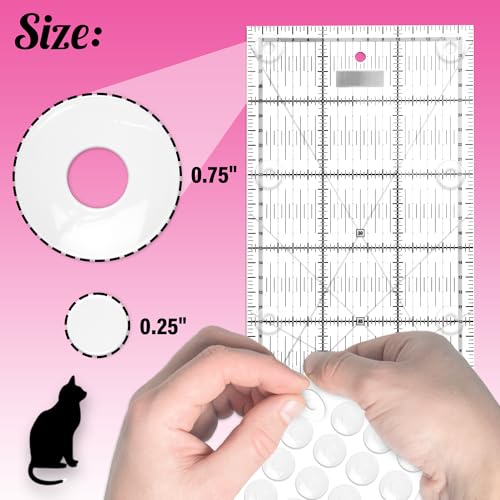 TightGrips Non-Slip Grips for Quilt Templates - 48 Pieces Total - 24 Large & 24 Small - 5 Pack - size: 5 Pack
