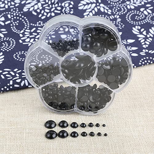 Yetaha 500PCS Black Plastic Round Eyes, Flatback Eyes, Craft Doll Eyes for Stuffed Crochet Animals Teddy Bear DIY Craft Doll Making Supplies | Flatback Plastic Round Eyes, Essential DIY Making Supply for Crochet Plush Dolls & Teddy Bears