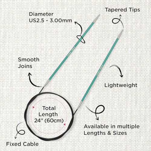 KnitPro Zing Fixed Circular Needles 40" (100cm) | US Size 2.5 (3mm) - size: US 2.5 (3mm)