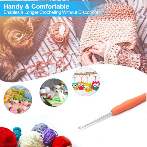 Vodiye 10PCS Crochet Hooks, Professional Extra Long 2.5mm Crochet Hook, Ergonomic Handle Crochet Hooks Set, Crochet Needle for Beginners and Experienced Crochet Hooks Lovers (10pcs - 2.5mm) - size: 10pcs - 2.5mm