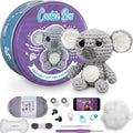 Cookie Box Crochet Kit for Beginners, Koala Coal | All Materials Included, Step-by-Step Video Tutorials, PDF Patterns, Easy DIY Craft, Amigurumi and Knitting Gift Set - color: Gray