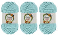 Sunny Cat Happy Yarn 50% Wool Yarn for Knitting & Crochet 3 x 3.5oz/100g, #5 Bulky Weight 3 x 120 Yards Soft Yarn for Sweaters Hats & Scarves Made in Turkey (Aqua Mist 74064) - color: Aqua Mist 74064