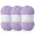 Fluffy Chenille Yarn for Crocheting，Baby Yarn for Crocheting Soft，3 Pack of 100g/3.5oz Velvet Amigurumi Yarn ，Fingering Weight Yarns for Crocheting Baby Blankets、DIY Craft.(3 Light Purple) - color: 3 Light Purple