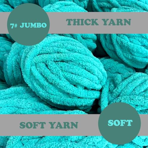 DDL&HEXI 4 Pack Chenille Chunky Yarn,Jumbo Yarn,4x8oz (226g) per Bag (Ceramic) - color: Ceramic
