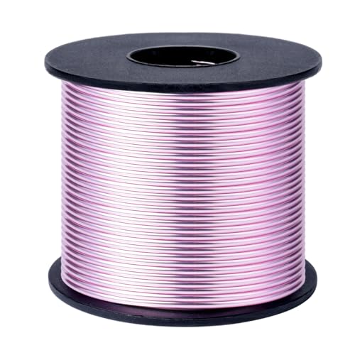 14 Gauge Aluminum Wire for Craft 95FT Pink Bendable Aluminum Wire Bulk | 2mm Flexible Aluminum Armature Crafting Wire Roll for Sculpting DIY Jewelry Making - color: Pink, size: 14 Gauge