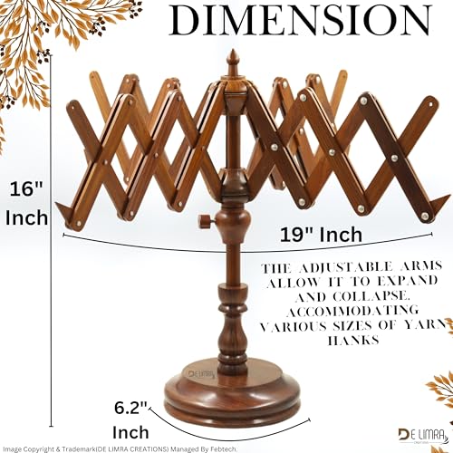 Rosewood Yarn Winder - Large Wooden Yarn Winder for Crocheting Handcrafted - Heavy Duty Natural Ball Winder - Best Wooden Yarn Bowl (Beech Wood Swift with) - color: BEECH WOOD SWIFT WITH
