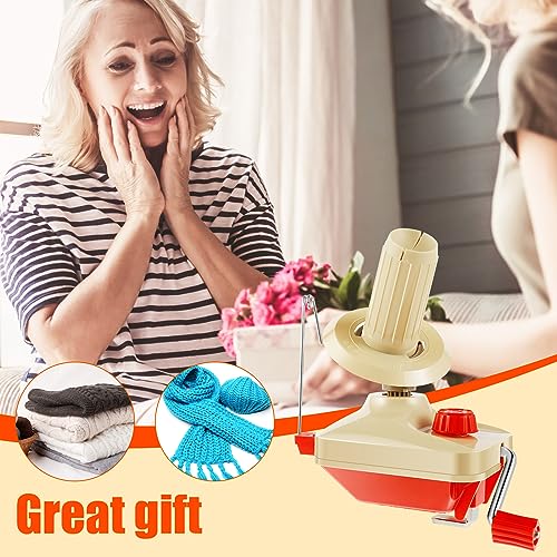Yarn Ball Winder Hand Operated Low Noise Winder with Scissors Portable Lightweight Wool String Winders Reusable Manual Winders for Yarn Wool Fiber String