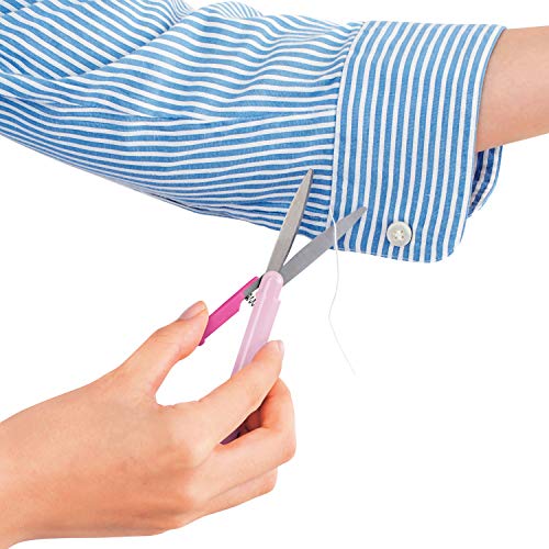Plus Pen Style Non-Stick Compact TSA Twiggy Scissors with Cover, Pink - color: Rose, size: 1-Pack