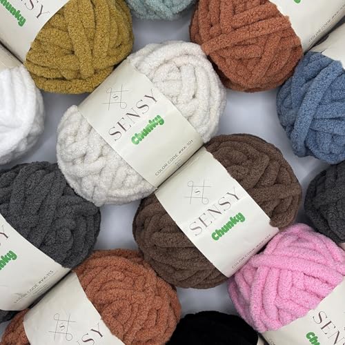 S Sensy Chunky - Polyester #7 Jumbo Yarn, 10 Skeins, Mustard, 28 Yards 7 oz - color: Mustard, size: 10 Skeins