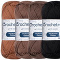 Premium Mercerized Cotton Yarn for Crochet & Knitting – Fingering Weight 4-Ply, 50g (1.76 oz) / 125 m (136 yds), High-Gloss, Anti-Splitting, Fade-Resistant Cotton (Coffee Specials) - color: Coffee Specials