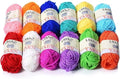 LIHAO 12 Skeins Mini Yarn for Knitting Crochet Craft | 100% Acrylic, Anti-Splitting
