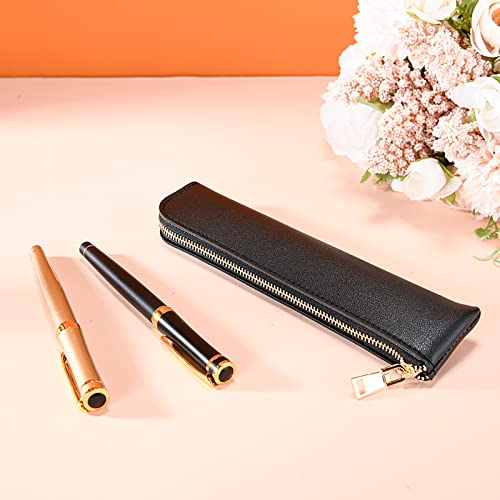 Black pencil case, Small pencil pouch, School Accessories, Pen pouch for men with zipper.… - color: Black