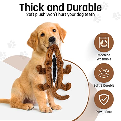 FGA MARKETPLACE Squirrel Flat NO Stuffing NO Squeak Plush Dog Toy, Funny Style Will Entertain Your Pet for Hours, Recommended for Small and Medium Dog 21 INCH Long - color: Chipmunk