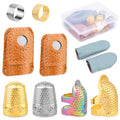 10 Pcs Sewing Thimbles for Hand Sewing, Leather Thimbles | with Metal Sewing Finger Protector, Thimbles for Hand Embroidery Thimble Ring for Hand Quilting DIY Craft Tools - size: 10pcs