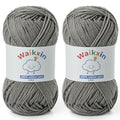 Cotton Yarn for Crocheting - 262.4yds / 3.52oz Baby Yarn for Crocheting Soft - 100% Milk Cotton Yarn 5 Ply Crochet Amigurumi Yarn for Crafts&Puzzle/Socks/Hats(2 Grey) - color: 2 Grey