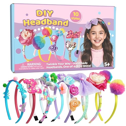 Ambesi DIY Headband Making Kit for Girls Ages 5-12 - Arts & Crafts Gift Set | Arts and Crafts kit for Kids 4-6, Hair Accessories, Make Your Own Hair Accessories, Birthday Gifts
