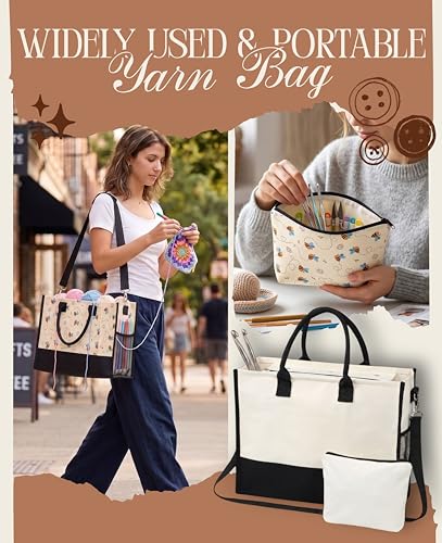 INNObeta Yarn Bag for Women, Crochet Knitting Storage Bag-Bee - color: Bee