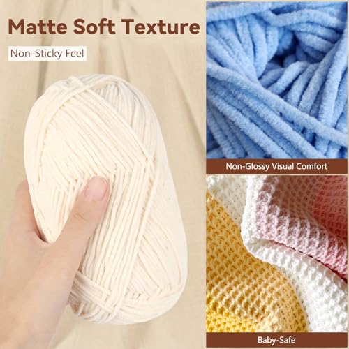 Skinny Chenille Yarn for Crocheting – 12 Pack Soft Matte Fine Chenille, 50g/158yd Each (1896yd Total), CYC #2 Baby Blanket Yarn for Plush Toys, Blankets & Large Projects(Bold Mix) - color: Bold Mix