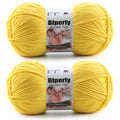 Skinny Chenille Yarn for Crocheting, #2 Gold Soft Baby Blanket Fluffy Yarn | 2 Pack of 314 Yds, 3.5 Oz Sport Fingering Weight Fine Yarn, Plush Thin Velvet Yarn for knitting Blankets, Amigurumi Yarns - color: Golden Yellow