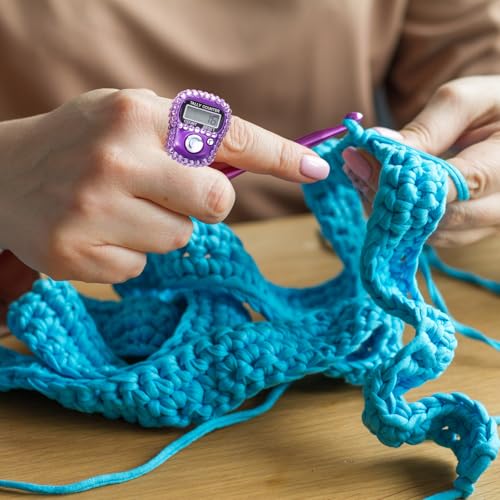 Simgoing Electronic Finger Clicker Counter, Rhinestones Tally Tasbeeh Counter Gifts for Prayer Islamic Golf Counting Goods Lap Knitting Bling Accessories - color: Multicolor