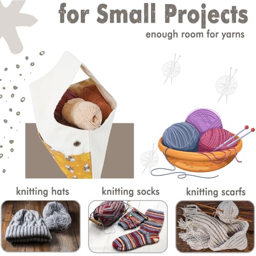 TOGETRUE Yarn Bag, Knitting Crochet Tote Bag, Yarn Storage Bag Organizer | Lightweight, Portable - color: Bees, size: Small