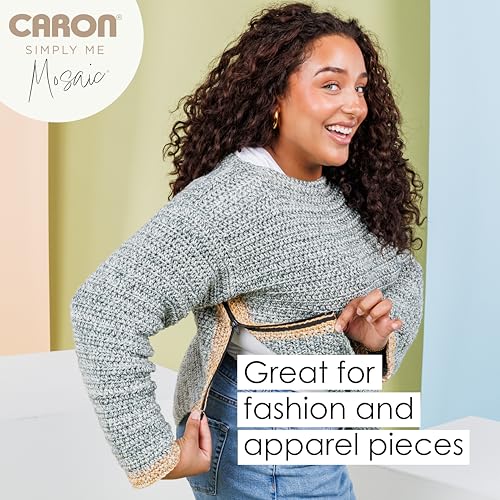 Caron Simply Me Mosaic Yarn for Crocheting & Knitting, Claypot, 2-Pack | #5 Bulky Yarn, 62% Acrylic, 20% Nylon & 18% Wool, Multicolor Yarn for Crochet, Knitting and Crafts, 173yd, 140g/5oz per skein - color: Claypot