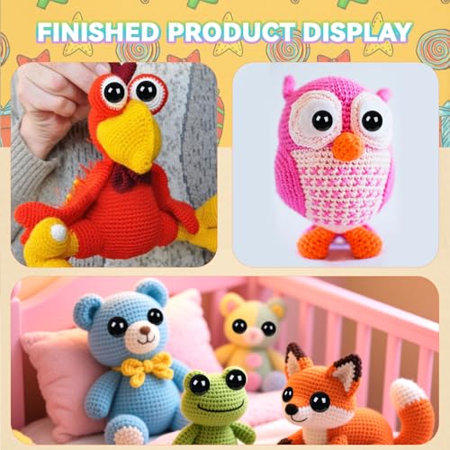 MUCUNNIA 400pcs 22mm Safety Eyes for Amigurumi with Washers Plastic Black Safety Eyes for Crochet Craft Safety Eyes for DIY Halloween Decorations Crochet Stuffed Animals Crafting - size: 22mm