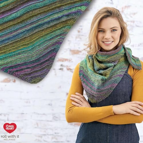 Red Heart Roll with it Melange Catwalk - color: Catwalk, size: 1 Pack, style: Roll With It Melange