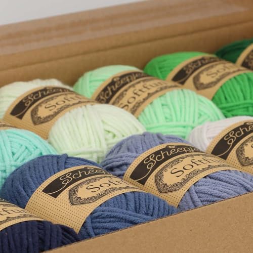 Scheepjes Softfun Color Pack, 12x20g, Ocean Breeze, Cotton-Acrylic Blend - color: Ocean Breeze