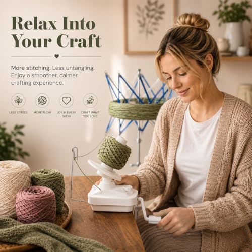 ClarArti - Yarn Swift – Smooth Rotating Umbrella Swift for Knitting, Crochet, Skeins & Hanks