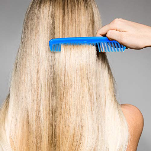 Leinuosen 12 Pieces Pocket Hair Combs, Fine Tooth Combs, Blue | Plastic Hair Care for Men Women, Portable Travel Size, for Barber Salon Hair Dressing Use, Not Breakable, Peines Para Cabello - color: Blue