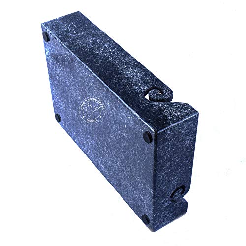 Solid Handmade Crafted Wooden Portable Antique Yarn Storage Bowl Tray - Holder for Knitting Crochet Hook Accessories - Multipurpose Organiser (Granite, 12" x 8" x 2.5") - color: Granite