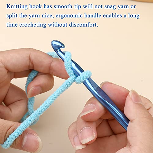 Iuuidu 9mm Aluminum Crochet Hook, Smooth Crochet Needles | Crochet Hooks for Arthritic Hands, Knitting Needles for Yarn Craft, Great Handmade DIY Present for Friends, Random Color - color: Aluminum Crochet Hook, size: 9.0mm
