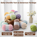 Fluffy Chenille Yarn for Crocheting，Baby Yarn for Crocheting Soft，3 Pack of 100g/3.5oz Velvet Amigurumi Yarn ，Fingering Weight Yarns for Crocheting Baby Blankets、DIY Craft.(3 Rose) - color: 3 Rose
