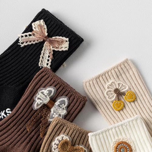COUVER Baby Non Slip Grip Ankle Socks with Non Skid Soles for Infants Toddlers Kids Boys Girls - color: Plain Lace, size: 1-3T