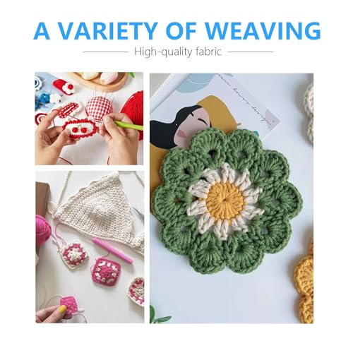 4 Rolls Comfy Blend Milk Wool Plain Knitting & Crochet Yarn Bulk Starter Kit for Colorful Craft DIY - color: IVORY