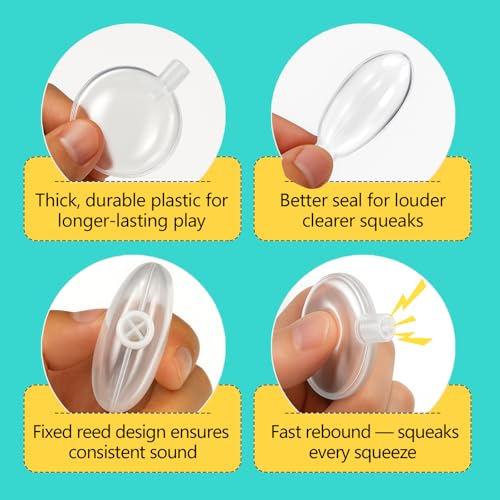 Squeakers for Dog Toys - 10pcs 40mm Replacement Dog Toy Squeakers | Loud, Clear Sound | Easy to Activate | Quick Rebound | Revives Favorite Toys | DIY Pet Toy Projects