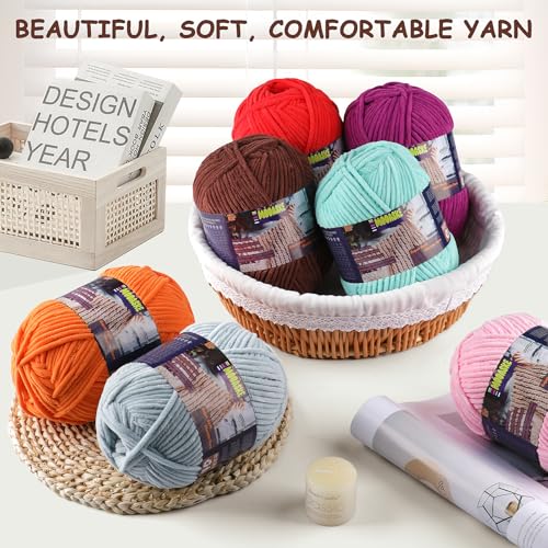Chenille Yarn for Crocheting, Brown Baby Blanket Fluffy Yarn for Crochet | 1 Pack of 262 Yds/7 Oz Ultra Soft Yarn for Crocheting, Fuzzy Chunky Yarns, Plush Velvet Yarn for Knitting Amigurumi, Blankets - color: Khaki, size: 1 Skein