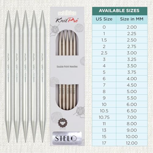 KnitPro Stelo Double-Pointed Needles 8" (20cm) | US Size 17 (12mm) - size: US Size 17 (12mm)