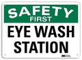 SmartSign “Safety First - Eye Wash Station” Sign | 10" x 14" 3M Reflective Aluminum - color: 10" x 14" 3M Reflective Aluminum