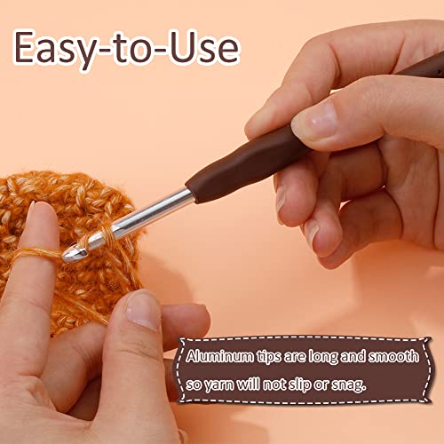 SHWAKK Crochet Hook, 6.0 mm Ergonomic Crochet Hook for Arthritic Hands | Crochet Needles, Knitting Needles with Soft Handle Beginners and Experienced Hobbyists (6.0 mm) - size: 6.0mm