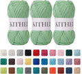 Cotton Chainette Yarn,4 Medium (Worsted)-10oz,3 Pack,Knitting Yarn for Beginners,Thicker for Crocheting and Knitting (12 Mint Green) - color: 12 Mint Green